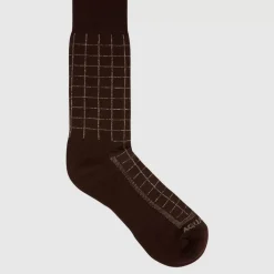 Windowpane Knit Blend Men's Sock Men Socks